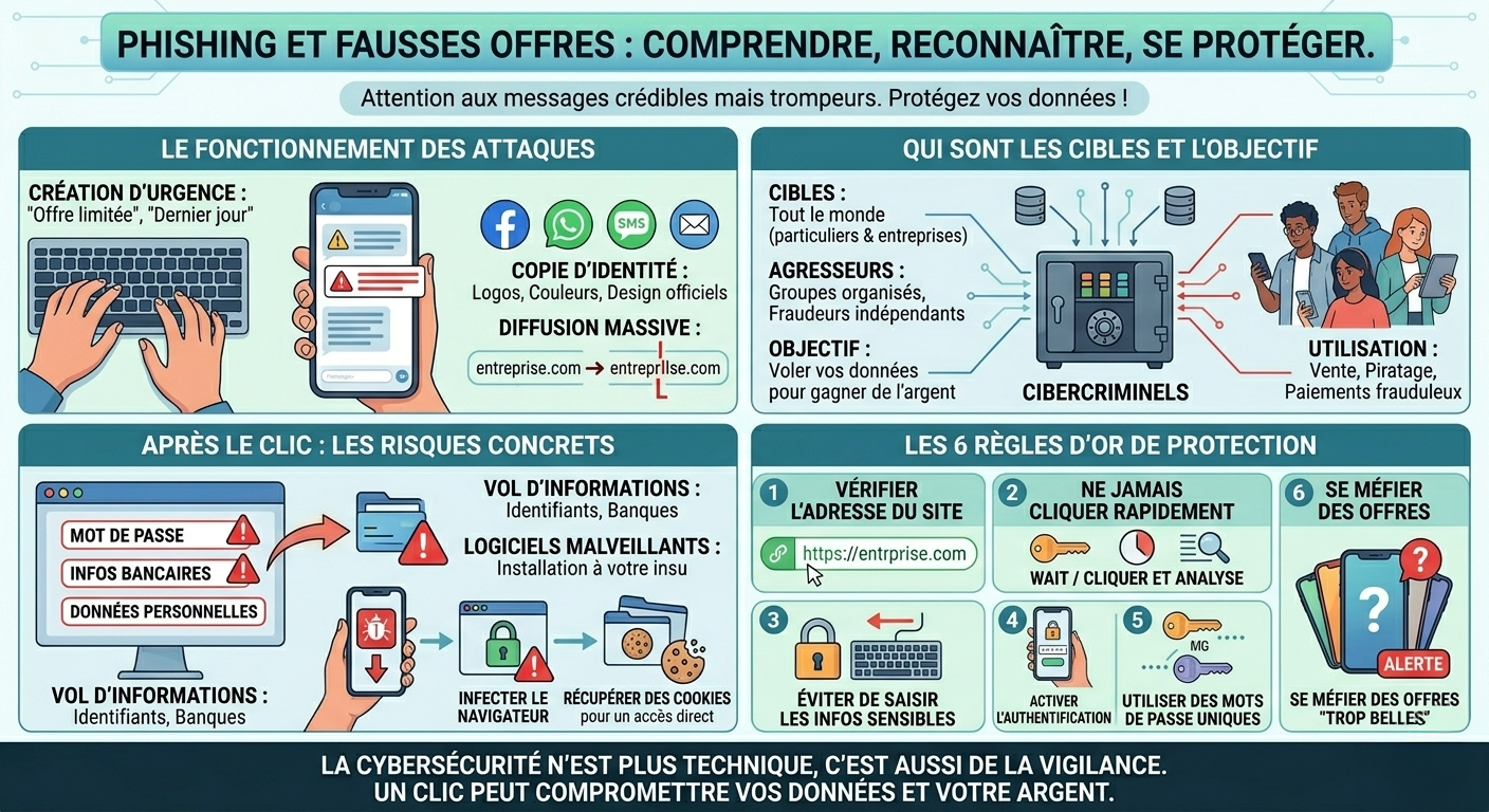 Parlons des fausses offres qui circulent sur internet.